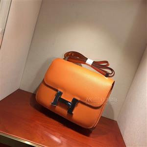 hermes constance 24cm epsom 93 orange橙色银扣 顶级工艺手缝蜡线