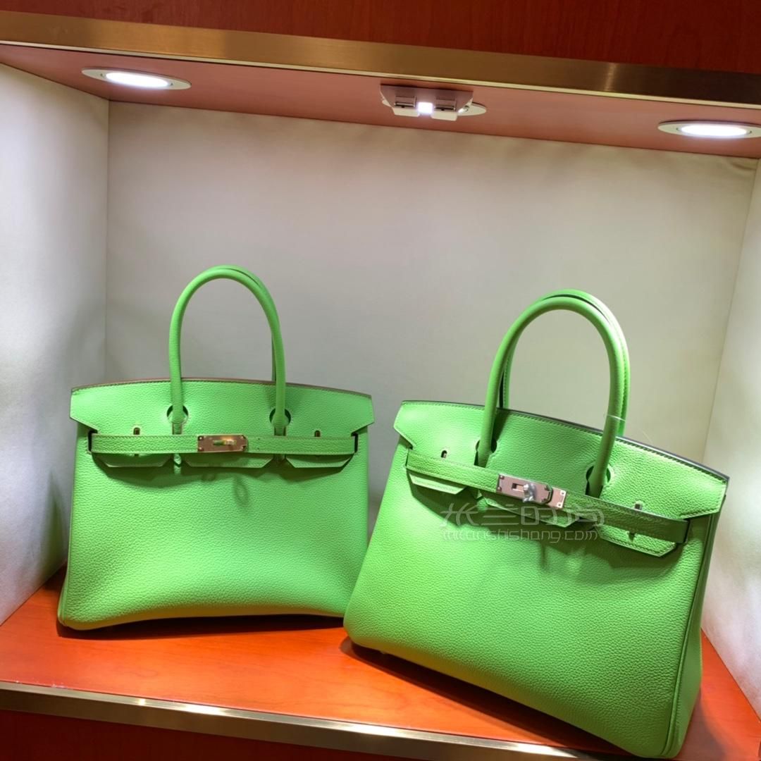 愛馬仕鉑金包hermes birkin 30cm togo 6r糖果綠 金-銀扣 蜜蠟全手縫