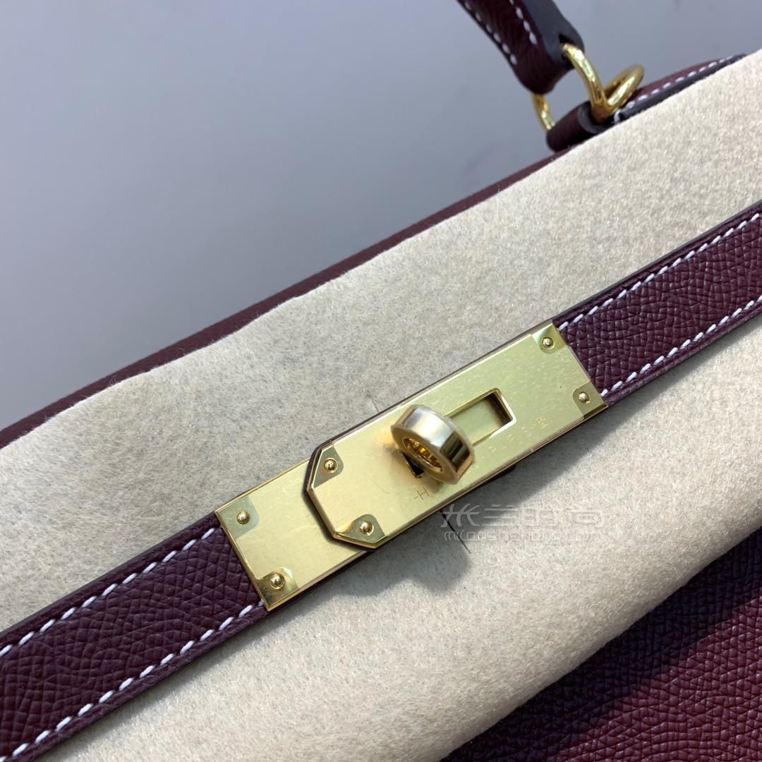 愛馬仕凱莉包hermes kelly 28cm epsom 57 bordeaux 波爾多酒紅 金扣