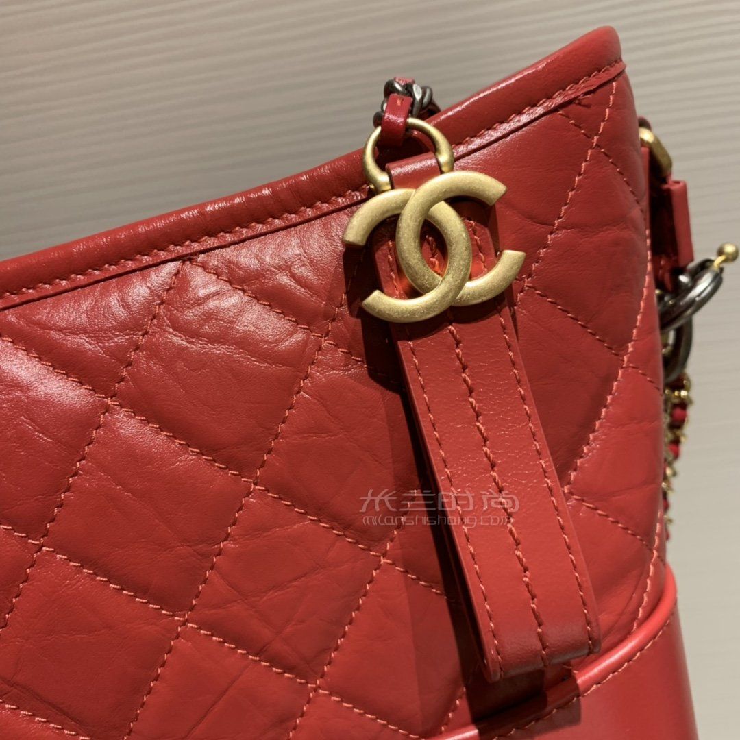 【香奈兒流浪包】chanel gabrielle手袋 字母logo手腕肩帶 紅色25cm單